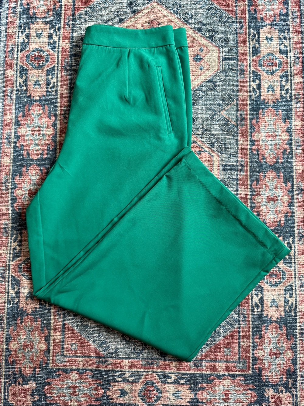 Nasty Gal Emerald Green Wide-Leg Trousers